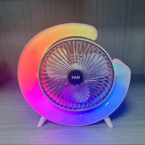 7-colors-led-atmosphere-light-mini-electric-fan-portable-table-fan-quiet-usb-rechargeable-fan-3-speeds-180adjustable-fan – 2