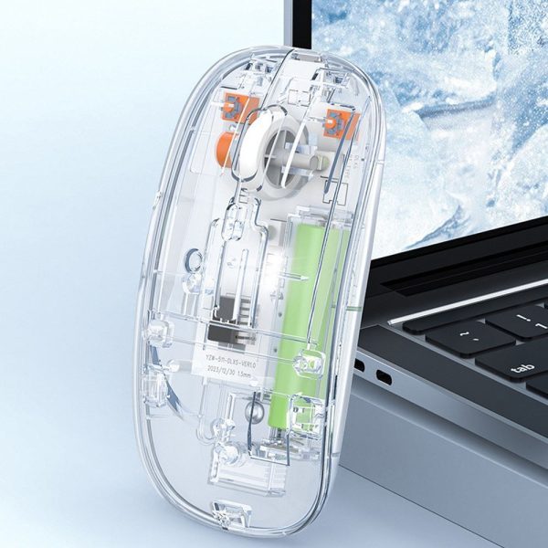 Rgb Wireless Transparent Mouse Dual-mode Rechargeable Mouse With Led ...