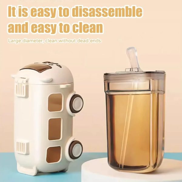 school-bus-design-kids-water-bottle-with-strap-600ml-abs-plastic-leak-proof-bottle-small-square-drinking-cup-fun-durable-water-bottle-for-children-random-color-2 – 2